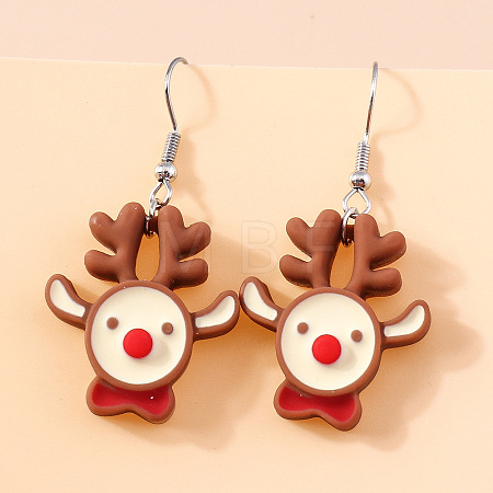 Christmas Plastic & Acrylic & Resin & Alloy Dangle Earrings FS-WG9688C-04-1