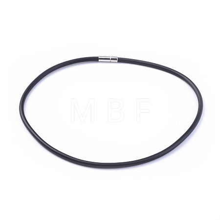 4mm Black Rubber Necklace Jewelry Making X-NJEW-H078-16-1