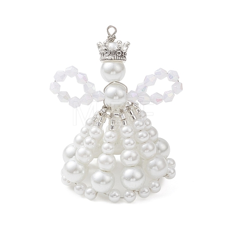 Pearlized Glass Pearl Beads Big Pendants PALLOY-MZ01193-02-1