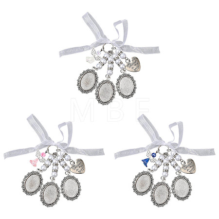 3Pcs Alloy & Resin & Acrylic Pendant Decorations HJEW-FS00092-1