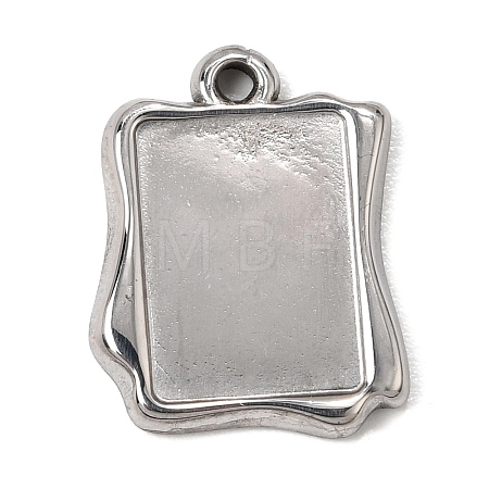 304 Stainless Steel Pendant Cabochon Settings SA-CBA9B1E-01F-P-1