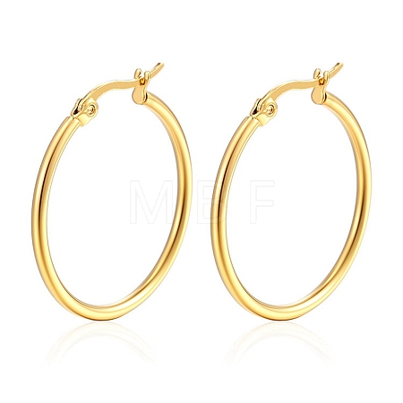304 Stainless Steel Hoop Earrings PW-WG89744-18-1