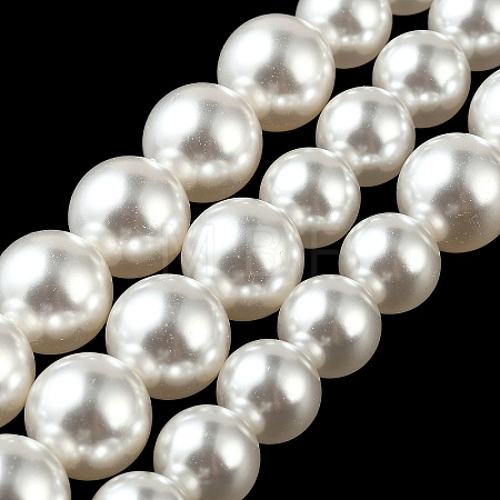 Electroplate Glass Imitation Pearl Beads Strands EGLA-A049-02-1