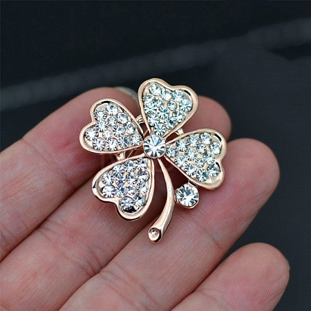 Alloy with Glass Rhinestone Brooch PW-WG27359-04-1