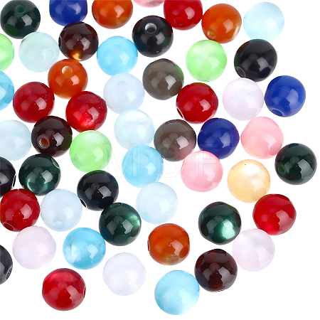 120Pcs Transparent Resin Beads RESI-PA0001-23C-1