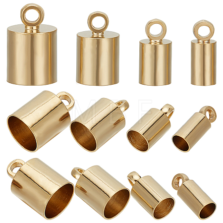 32Pcs 4 Style Brass Cord Ends KK-BBC0010-91G-1