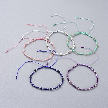 Adjustable Braided Bead Bracelets BJEW-JB04902-1
