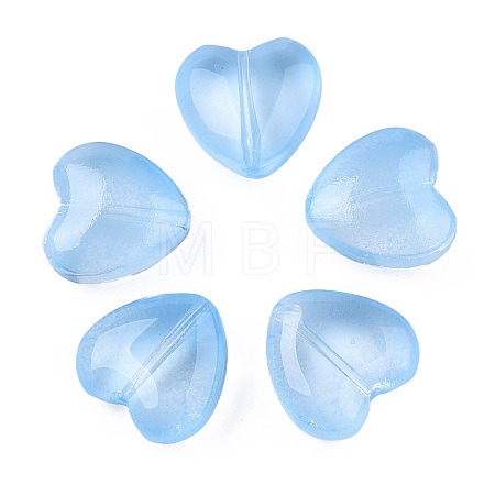 Transparent Spray Painted Glass Beads X-GLAA-N035-030-C03-1