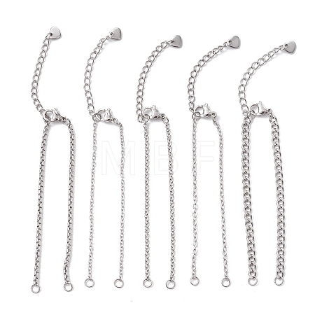 304 Stainless Steel Cable Chain & Venetian Chain & Rolo Chain Bracelet Making AJEW-JB01441-1
