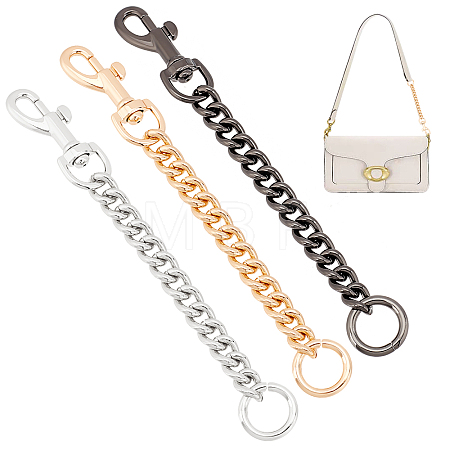3Pcs 3 Colors Iron Bag Curb Chains DIY-WR0001-94-1
