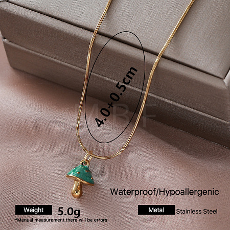 Vintage Autumn 304 Stainless Steel Enamel Pendant Necklaces for Women QF9765-4-1