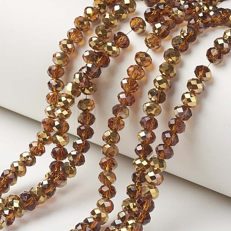 Electroplate Transparent Glass Beads Strands EGLA-A034-T4mm-O12-1