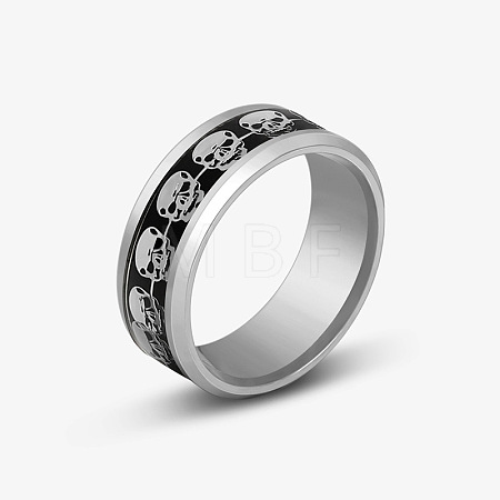 Stainless Steel Skull Finger Rings SKUL-PW0002-025F-01P-1