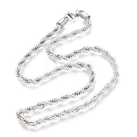 Non-Tarnish 304 Stainless Steel Rope Chain Necklaces NJEW-F226-03P-10-1