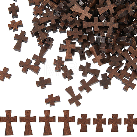 160Pcs 2 Styles Natural Wooden Beads WOOD-HS0001-03-1