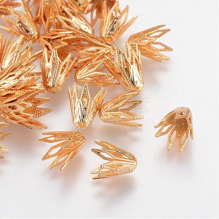 Brass Bead Caps KK-T014-17G-1