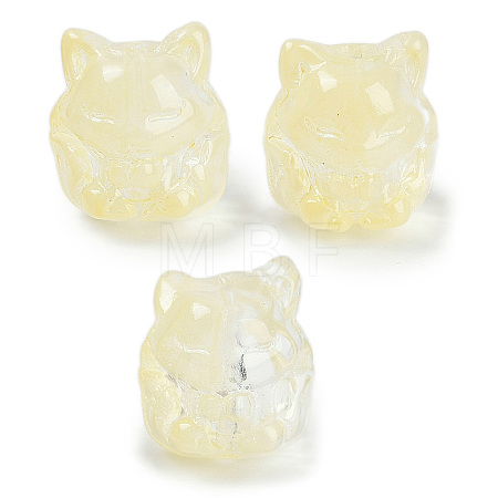 Transparent Spray Paint Glass Beads GLAA-H035-01G-1