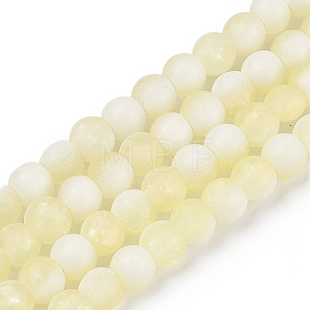 Frosted Crackle Glass Beads X1-GLAA-U001-8mm-M11-1