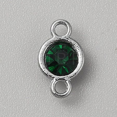 Faceted Glass Flat Round Connector Charms FIND-WH20042-56B-1