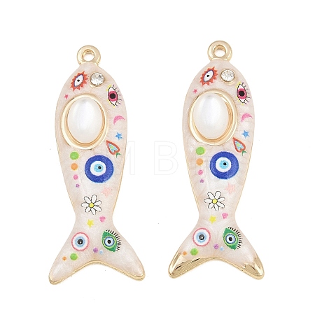 Printed Alloy Enamel Pendants RB-CBAA915-02G-02-1