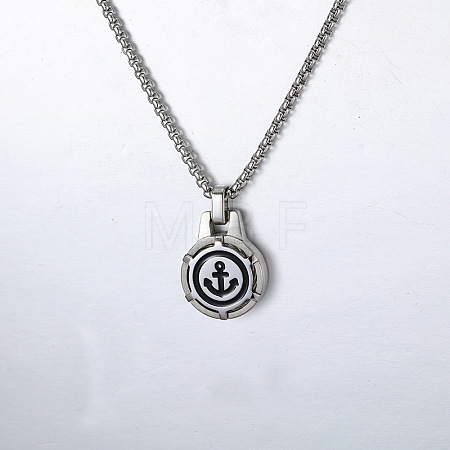 304 Stainless Steel Anchor Pendant Necklaces for Unisex WGCF7D6-01-1