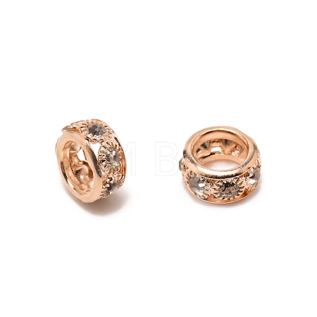 Brass Rhinestone Spacer Beads RB-WH0003-03B-RG-1