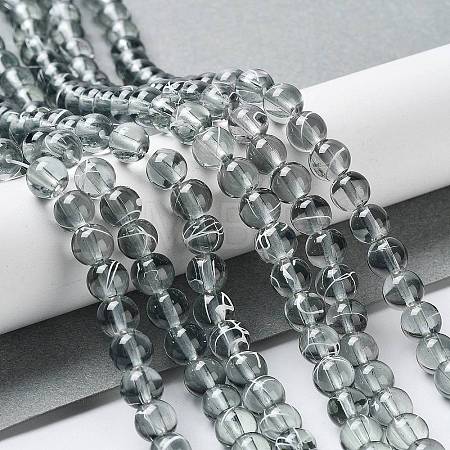 Drawbench Transparent Glass Beads Strands GLAD-Q012-6mm-09-1