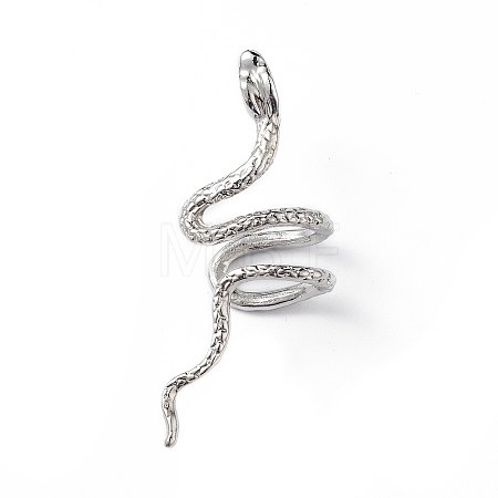 Sterling Silver Snake Cuff Earrings EJEW-L263-01P-1