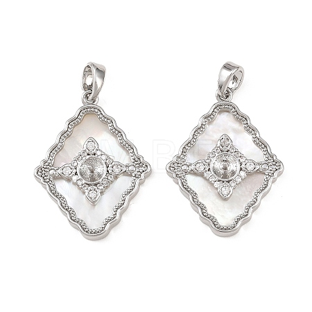 Brass Micro Pave Clear Cubic Zirconia Pendant Bails KK-H524-18P-1