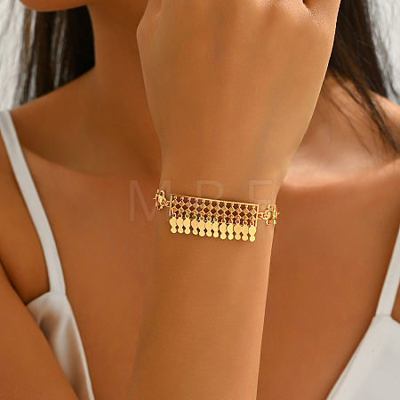 Vintage Rhombus Pattern Brass Link Bracelets KE7878-1
