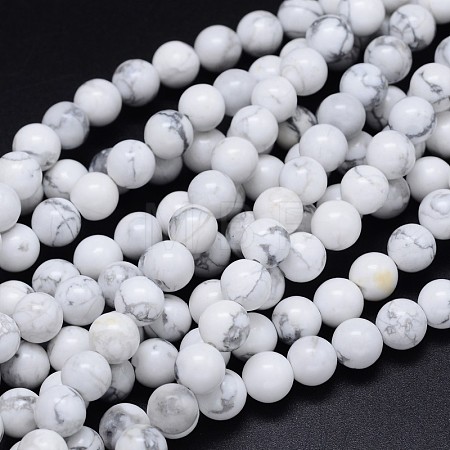 Round Natural Howlite Bead Strands G-F222-14-12mm-1