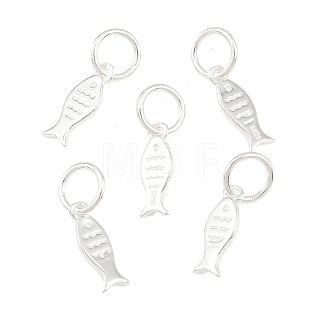 925 Sterling Silver Fish Charms STER-A049-01A-S-1