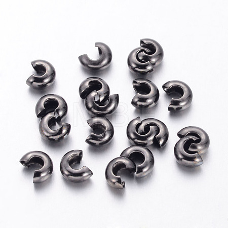 Brass Crimp Beads Covers KK-H290-NFB-NF-1