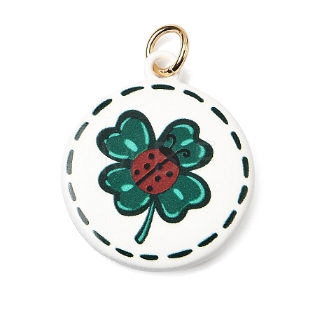Printing 304 Stainless Steel Pendants STAS-K304-12F-G-1