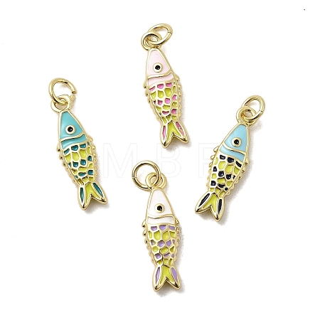 Brass Enamel Pendants KK-A266-39G-1