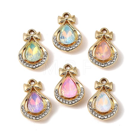 UV Plating Alloy Glass Pendants FIND-K032-12G-1