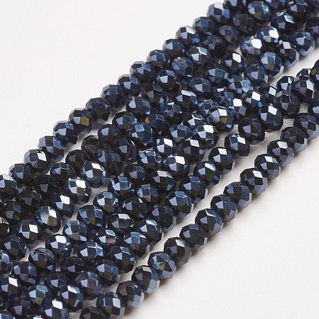 Electroplate Glass Beads Strands X-EGLA-D020-3x2mm-35-1