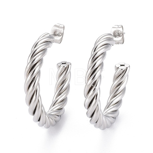 304 Stainless Steel Half Hoop Earrings EJEW-F257-10P-1