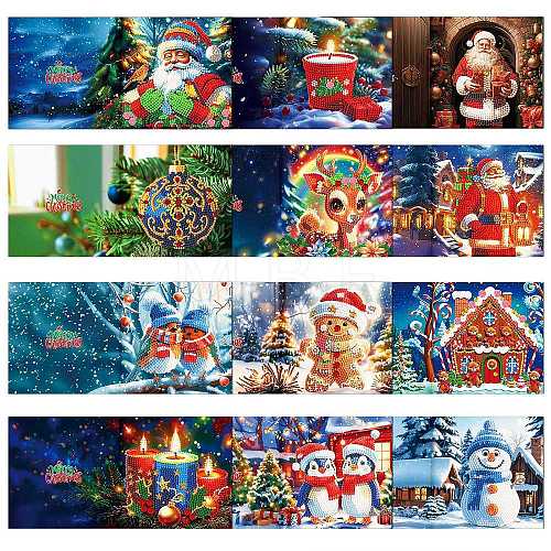 Christmas DIY Diamond Painting Greeting Card Kits PW-WGAFD54-01-1