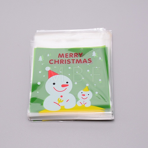 Christmas Theme Rectangle OPP Self-Adhesive Cookie Bags OPP-SZC0001-02A-1