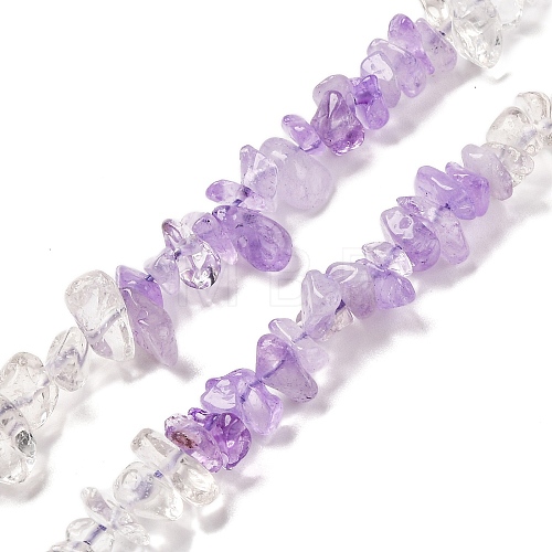 Natural Quartz Crystal & Amethyst Beads Strands G-L610-A02-B01-1