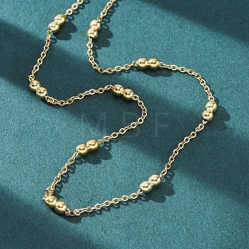 304 Stainless Steel Double Round Cable Chain Necklaces NJEW-C073-07G-1