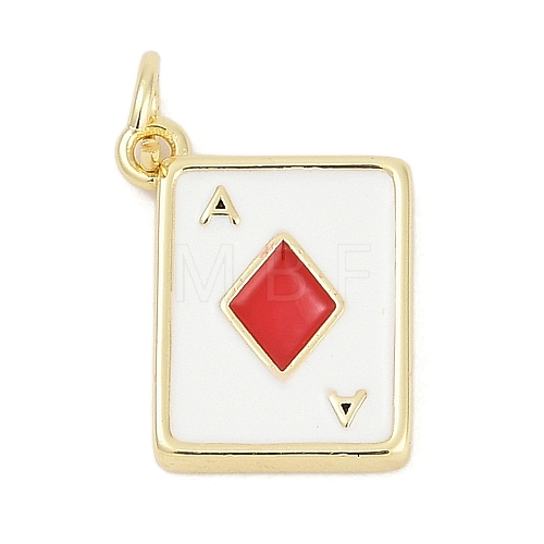 Brass Enamel Charms KK-G522-44G-01-1