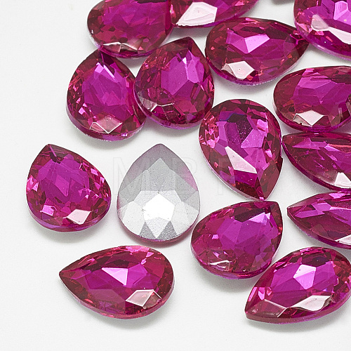 Pointed Back Glass Rhinestone Cabochons RGLA-T081-18x25mm-09-1