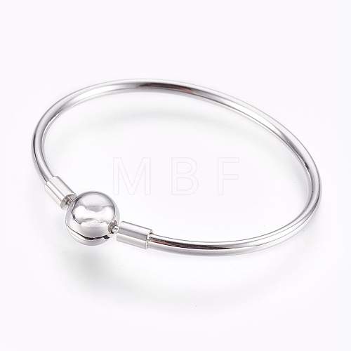 Tarnish Resistant 304 Stainless Steel European Style Bangle Making BJEW-F167-02P-B-1