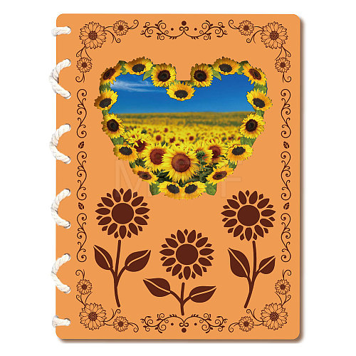 Wooden Commemorative Cards Book WOOD-WH0045-01-1
