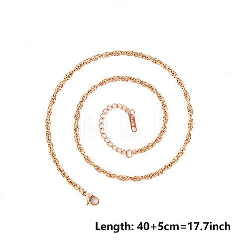 3MM Unisex 304 Stainless Steel Rope Chains Necklaces LM7295-3-1