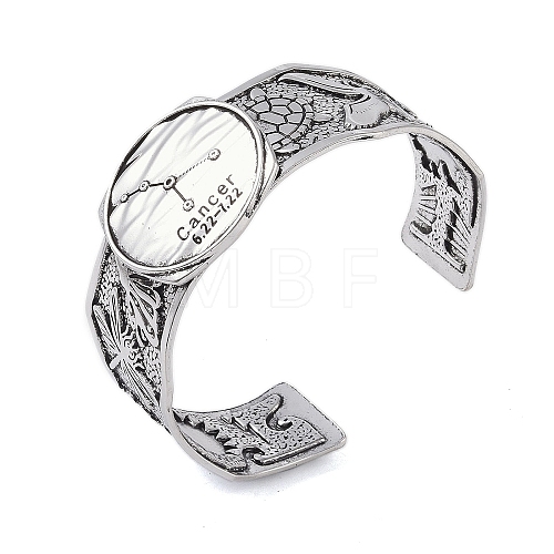 Constellation Alloy Open Cuff Bangles for Women Men BJEW-C064-01AS-07-1