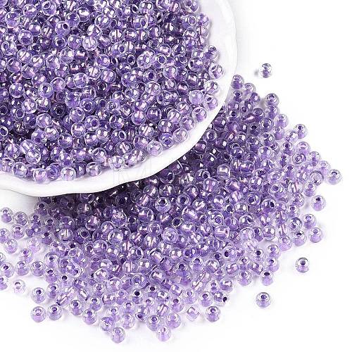 6/0 Transparent Inside Colours Glass Seed Round Beads SEED-N006-004G-1