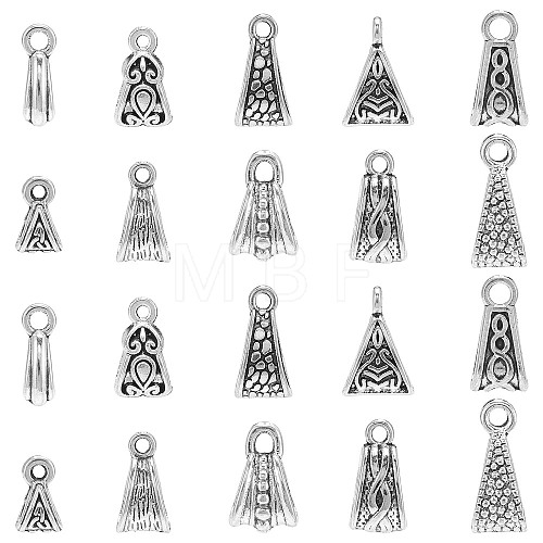 100Pcs 10 Styles Alloy Tube Bails PALLOY-CJ0003-07-1